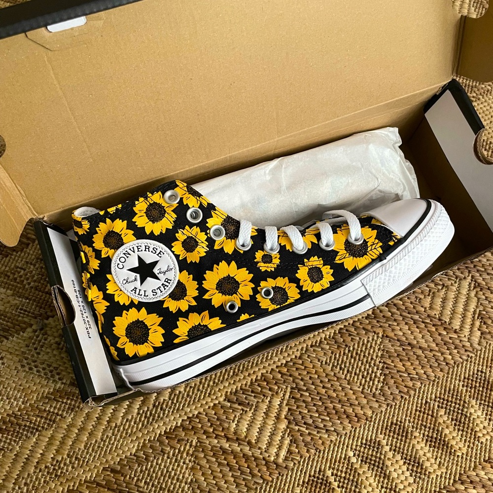 Sunflower Converse High Tops - NIB